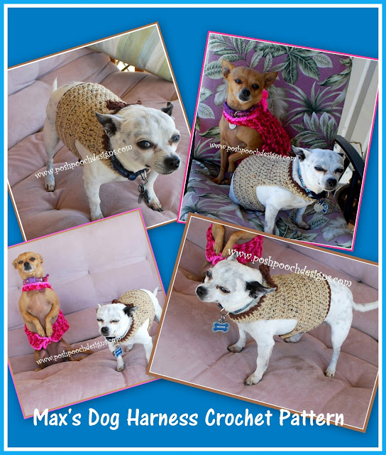 Posh Pooch Designs Dog Clothes Max's Dog Harness Crochet Pattern and