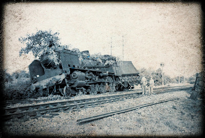 Vintage train wreck photo