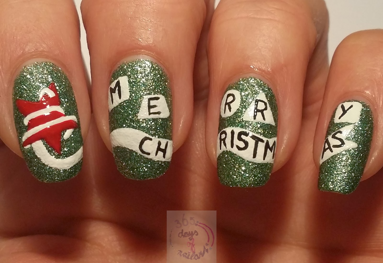 365+ days of nail art Day 356) Merry Christmas