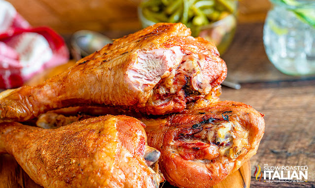 smoked turkey leg recipe with a bite smoked turkey legs