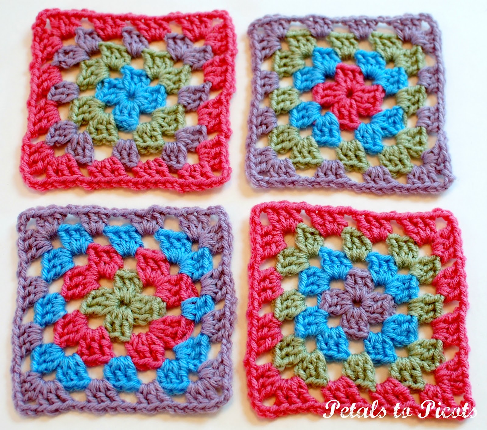 How to Crochet a Classic Granny Square: Granny Square Pattern | Petals
