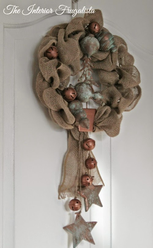 Metal Greeting Card Holder to Burlap Holiday Wreath