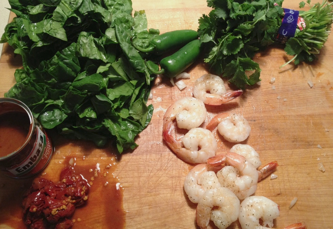 bryn alexandra Shrimp & Spinach Enchiladas with Cilantra Jalapeno