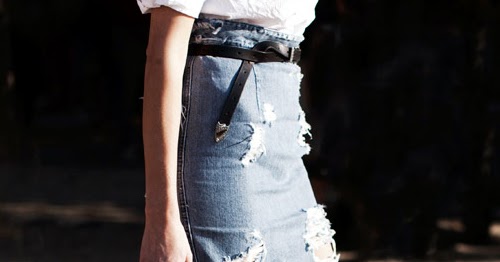 Life Is Our Runway: The Distressed Denim Skirt