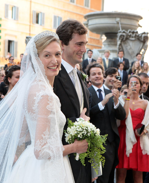 Wedding of Prince Amedeo of Belgium and Elisabetta Maria Rosboch Von Wolkenstein at Basilica Santa Maria in Trastevere in Rome, Italy
