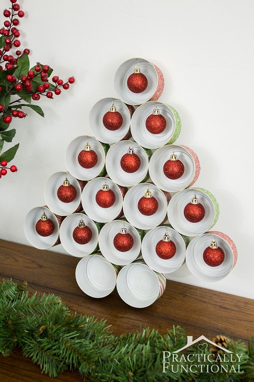 recycled tin can christmas tree