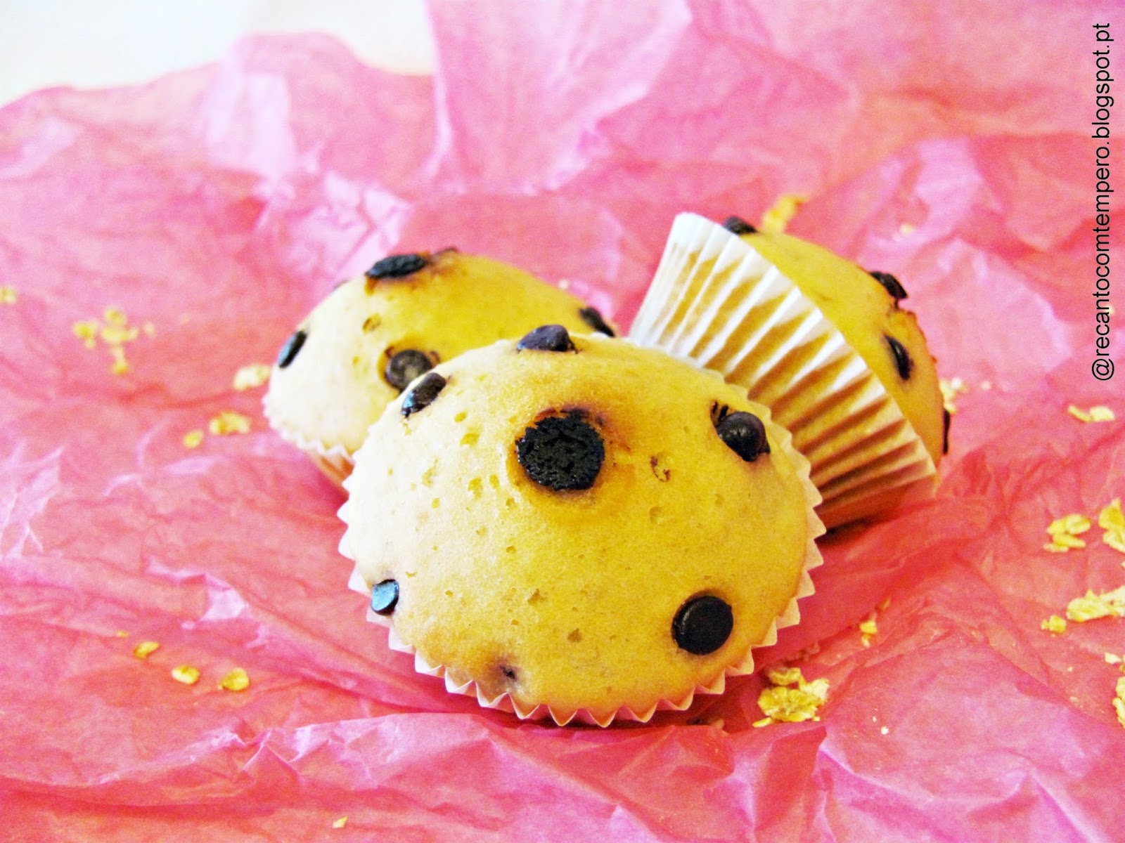 Recanto com Tempero Muffins de aveia com pepitas de chocolate negro