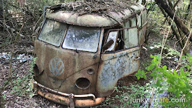 The bus was left in the woods for more than 40 years, shown as I found it.