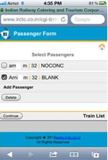 add passengers on irctc mobile site for booking
