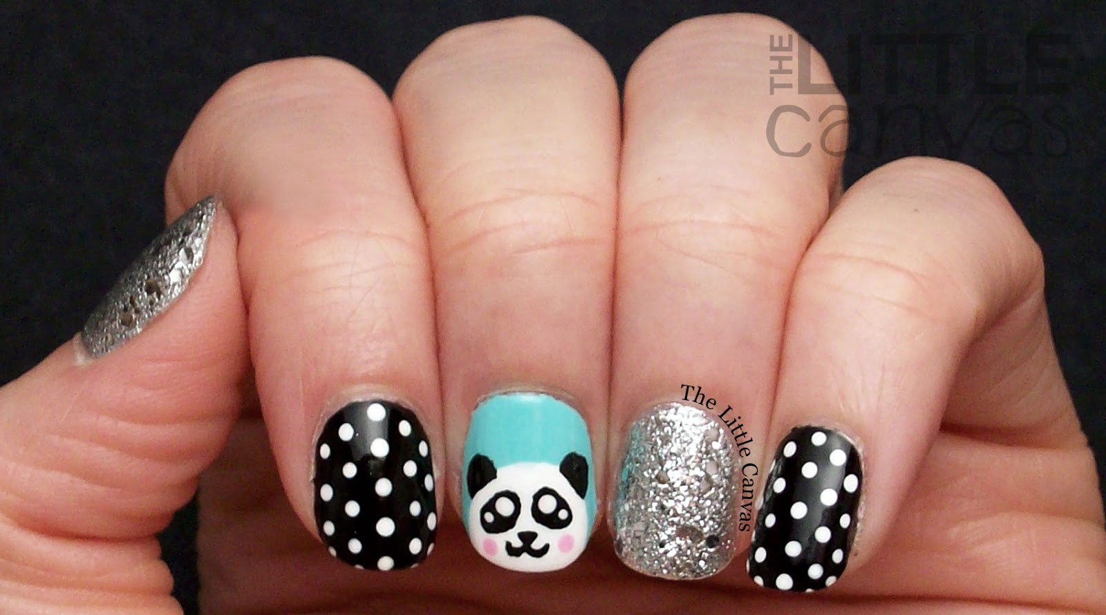 5. Black and White Panda Nail Designs - wide 9