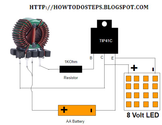 HomeMade DIY HowTo Make: High step up current joule thief circuit