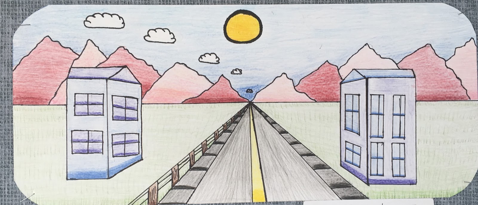 Mrs. Wille's Art Room Rear view mirror drawings in 1 point perspective