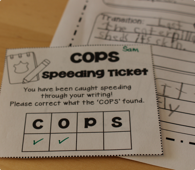 Editing writing will be a joy for your students with Edit Writing with COPS! It is an engaging, effective way for students to remember to edit their writing! “Patrol Your Writing with COPS!” May easily be used for: self, peer, or teacher editing. I post these on my Writing Focus Wall and the students glue the bookmarks in their writing folders.