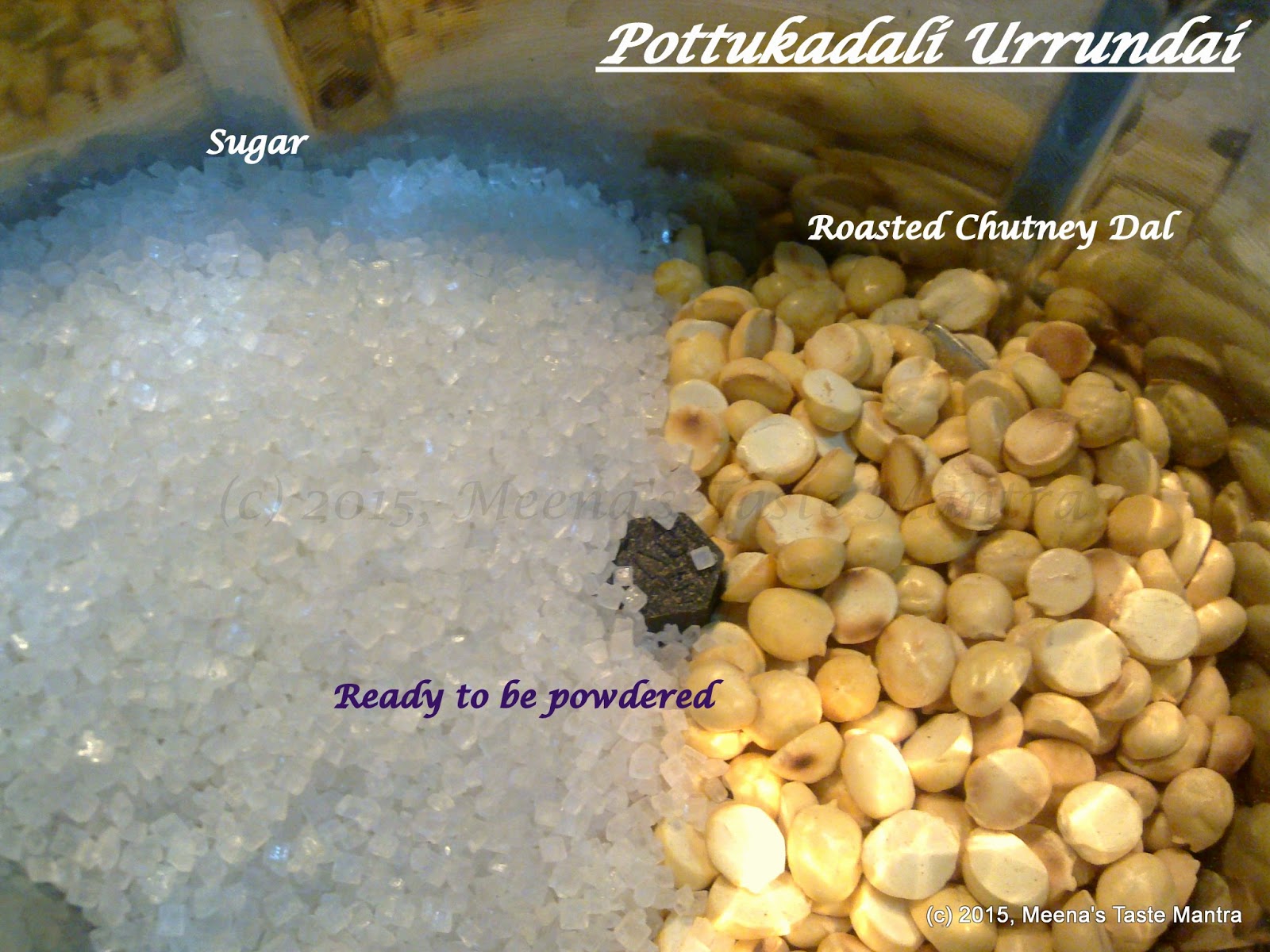 Pottukadalai Urrundai | Maa Ladoo - Sugar and Roasted Chana Dal to be ground
