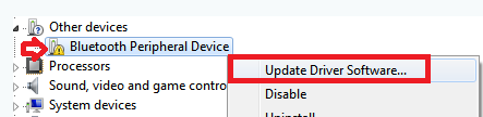 Installing Bluetooth Peripheral Device Driver