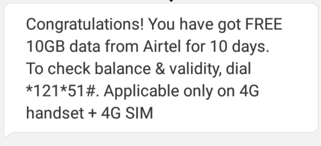 Airtel Free 10GB Data Airtel Free 10GB Data