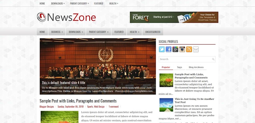 NewsZone Free Blogger Template