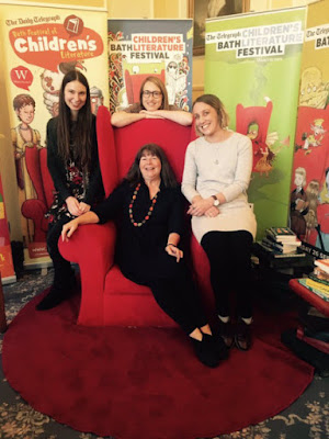 Jess Butterworth with other authors at Bath Children's Literature Festival, 2017