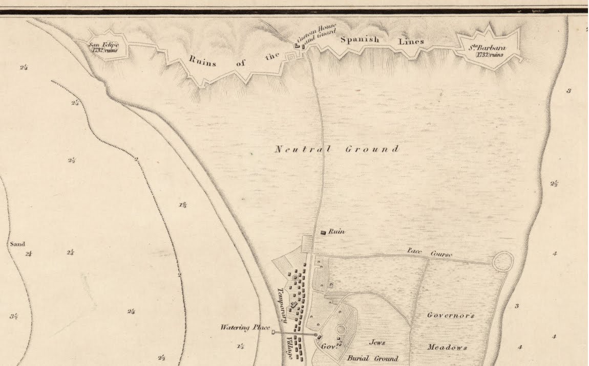 Gibraltar, Algeciras, La Línea, San Roque and Campo Area 1831 W.H. Smyth Spanish Lines (detail)