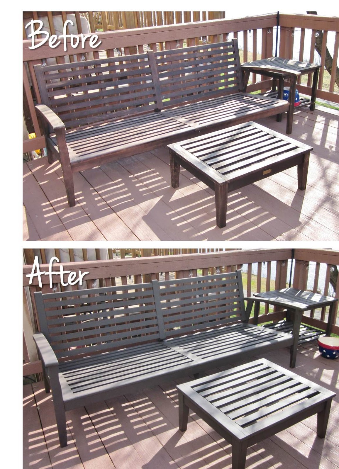 BonnieProjects Refinishing wood patio furniture