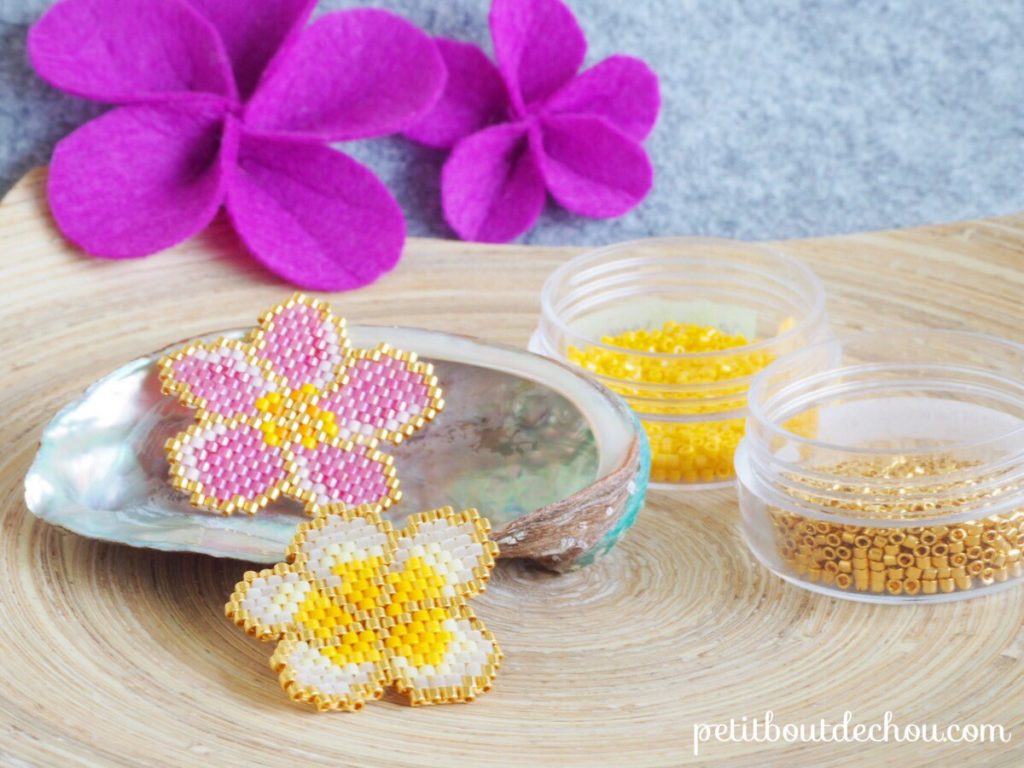 Beaded Frangipani Flower Tutorial Could Be Adapted for Coasters The