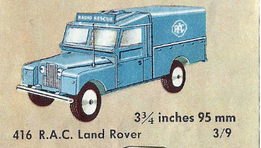 I LOVE CORGI TOYS: RAC Land Rovers. Which came first?