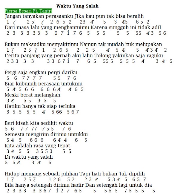 Lirik Lagu Fiersa Besari Waktu Yang Salah