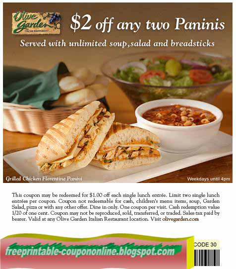 Free olive garden coupons 2019