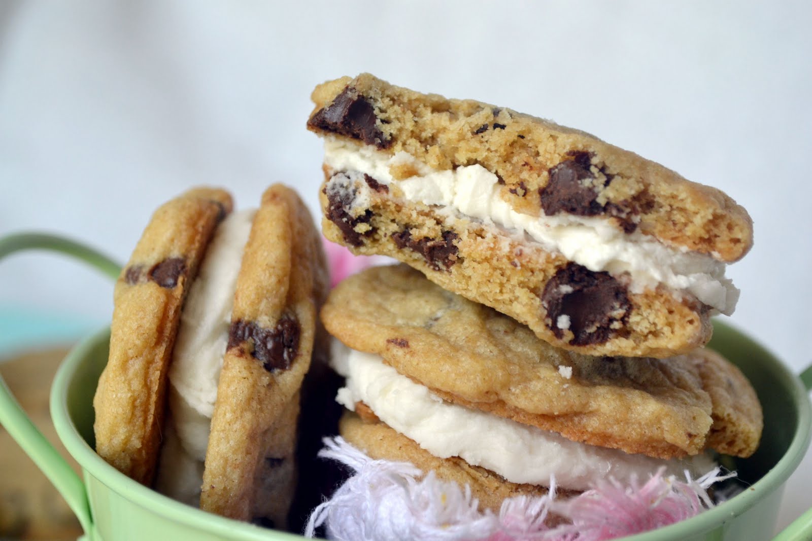 What Katie's Baking Chocolate Chip Cookie Sandwiches with Cream Filling
