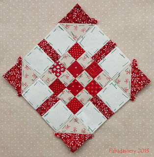 Block 12 - Nearly Insane Quilt Red and White