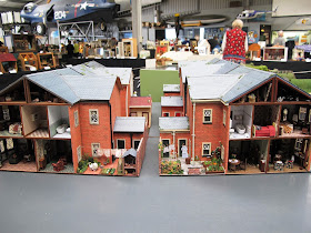 Display of two rows of miniature terrace houses