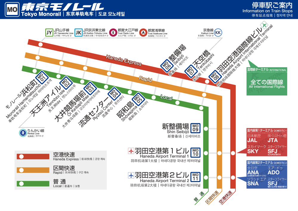 東京モノレール 路線図 東京モノレール 路線図