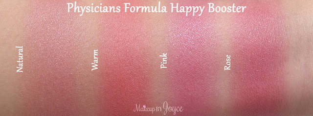 Physicians Formula Happy Booster Rose vs Natural Blush Swatches