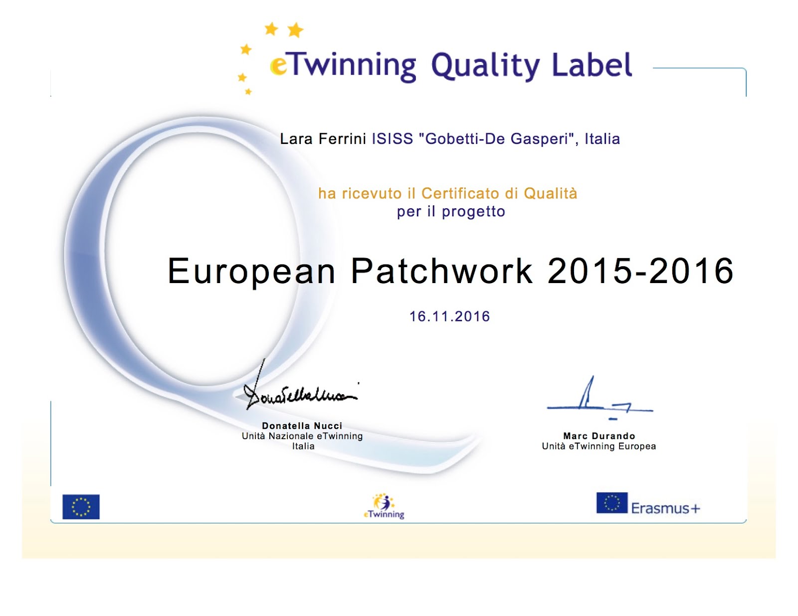 eTwinning Quality Label 1