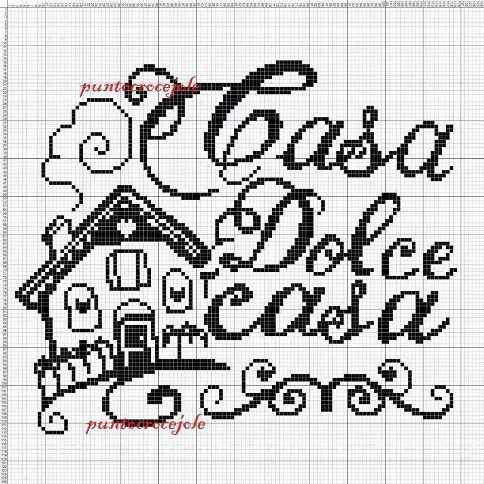Hobby lavori femminili ricamo uncinetto maglia: schema casa ... Hobby da fare in casa
