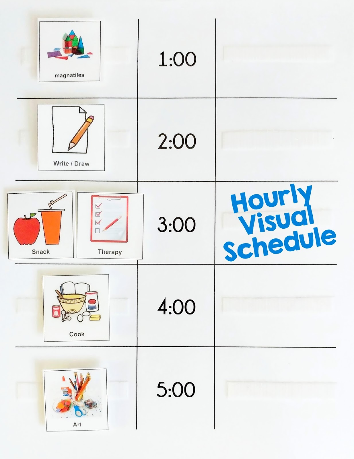 autism mommy guide hourly visual schedule