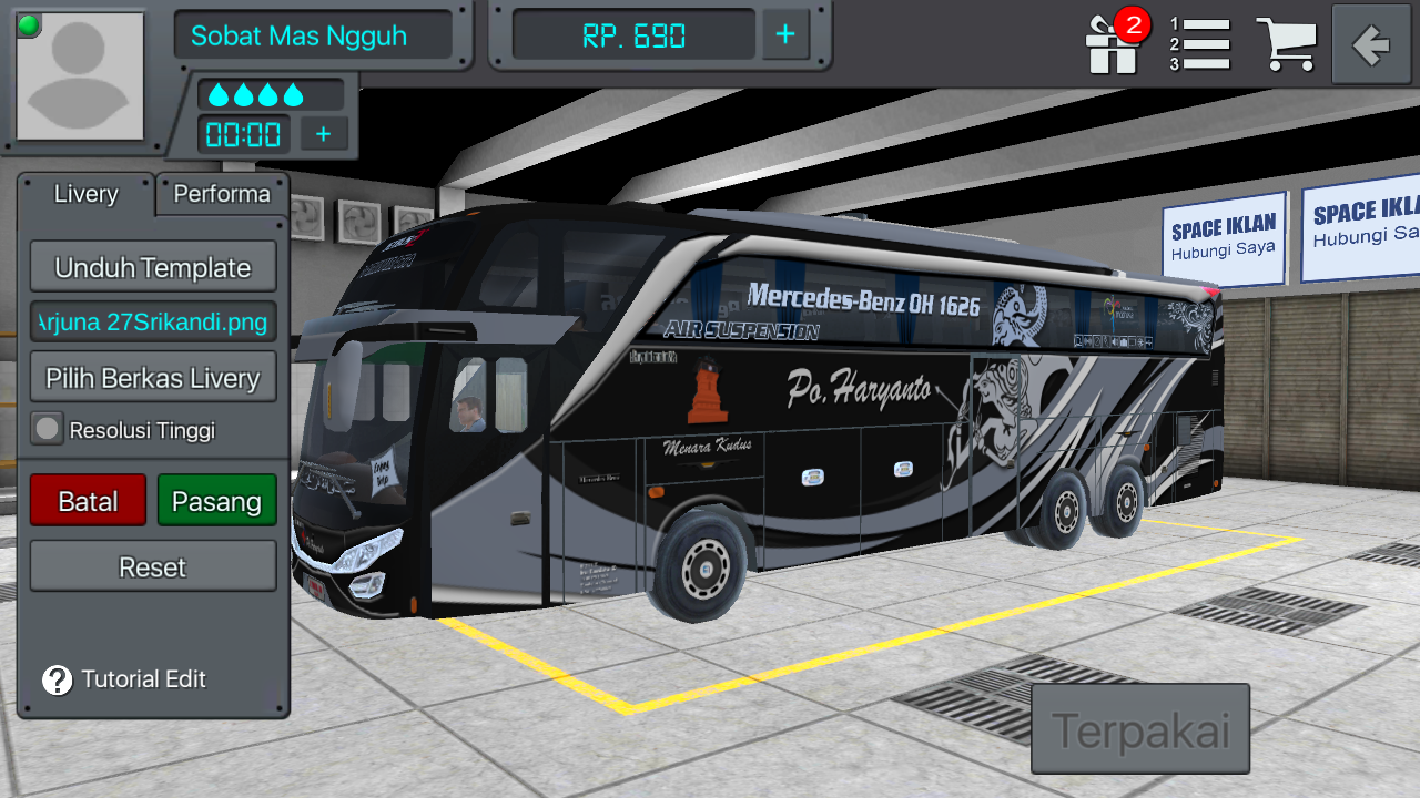 Review Livery Bus BUSSID Arjuna Srikandi PO Haryanto SHD ...