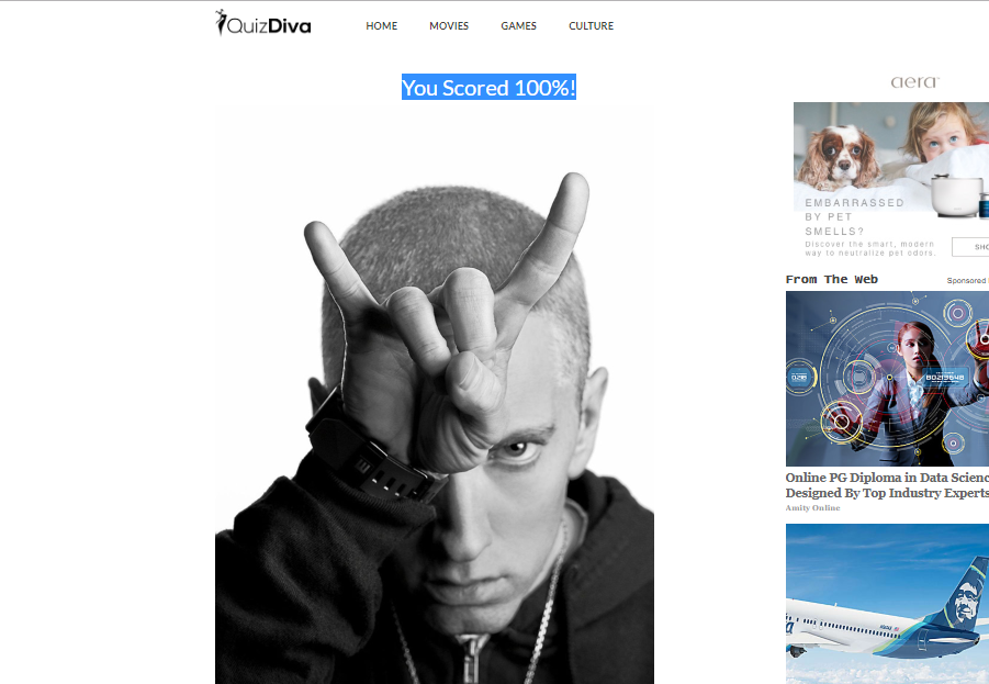 The Ultimate Eminem Quiz Answers || 100% Scored || Quiz Diva