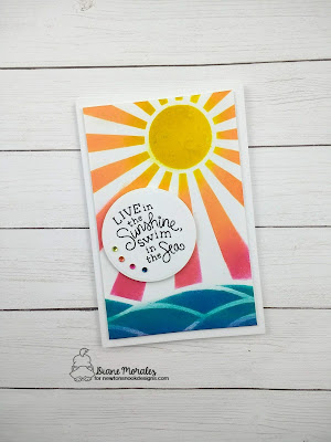Live in the Sunshine a card by Diane Morales | Sunscape Stencil by Newton's Nook Designs