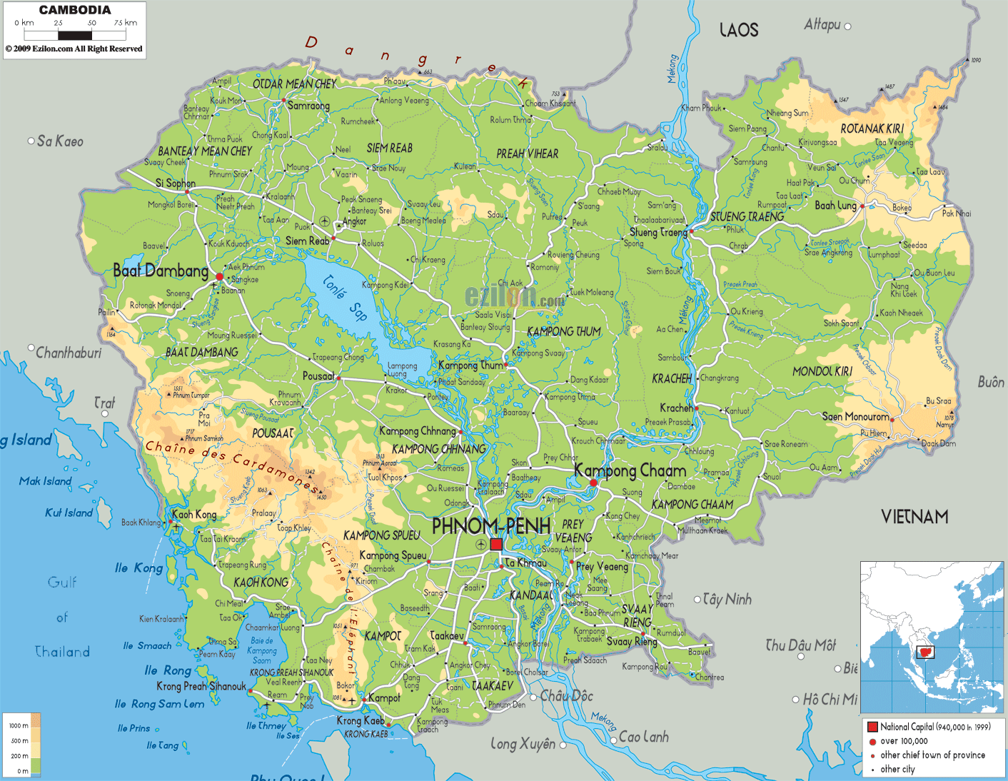 Camboja | Mapas Geográficos do Camboja - Enciclopédia Global™