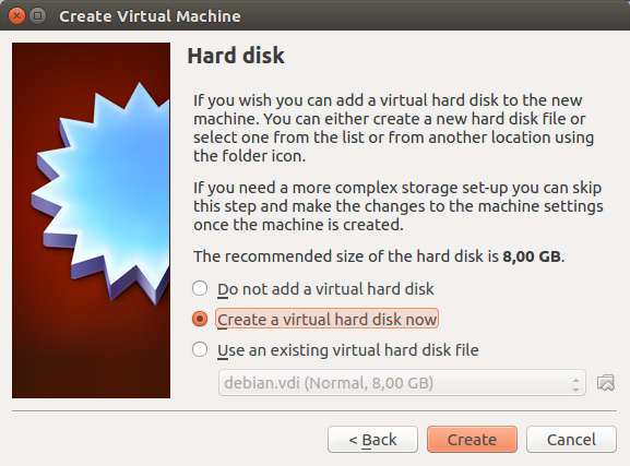 Setting Virtual Harddisk Setting Virtual Harddisk