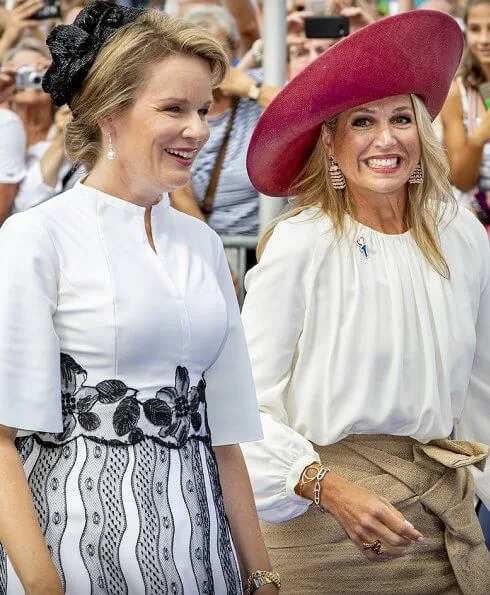 King Willem-Alexander and Queen Maxima, King Philippe and Queen Mathilde at the 75th anniversary of the liberation day event