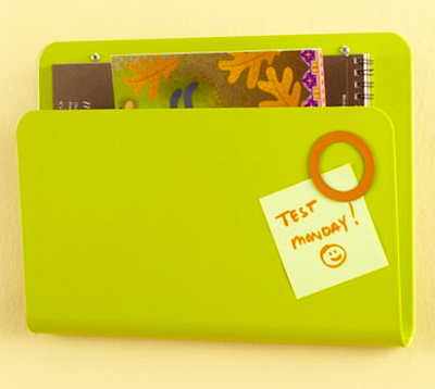 magnetic wall pockets for magazines, notebooks, etc.