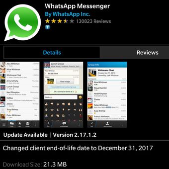 WhatsApp on BlackBerry OS did not die this month