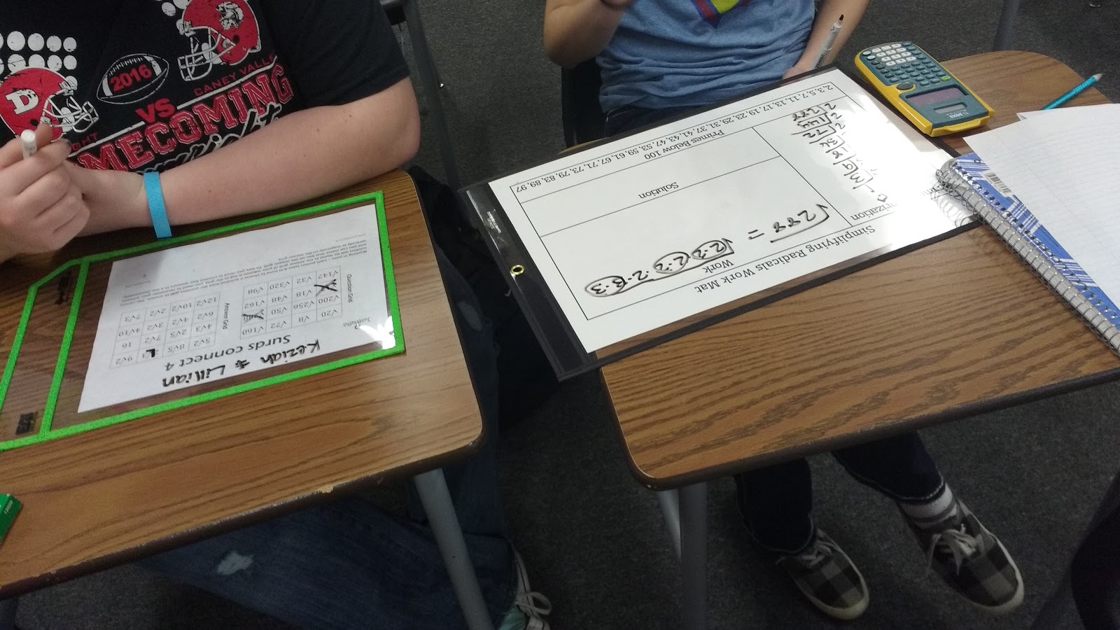 Math = Love Dry Erase Work Mat for Simplifying Radicals
