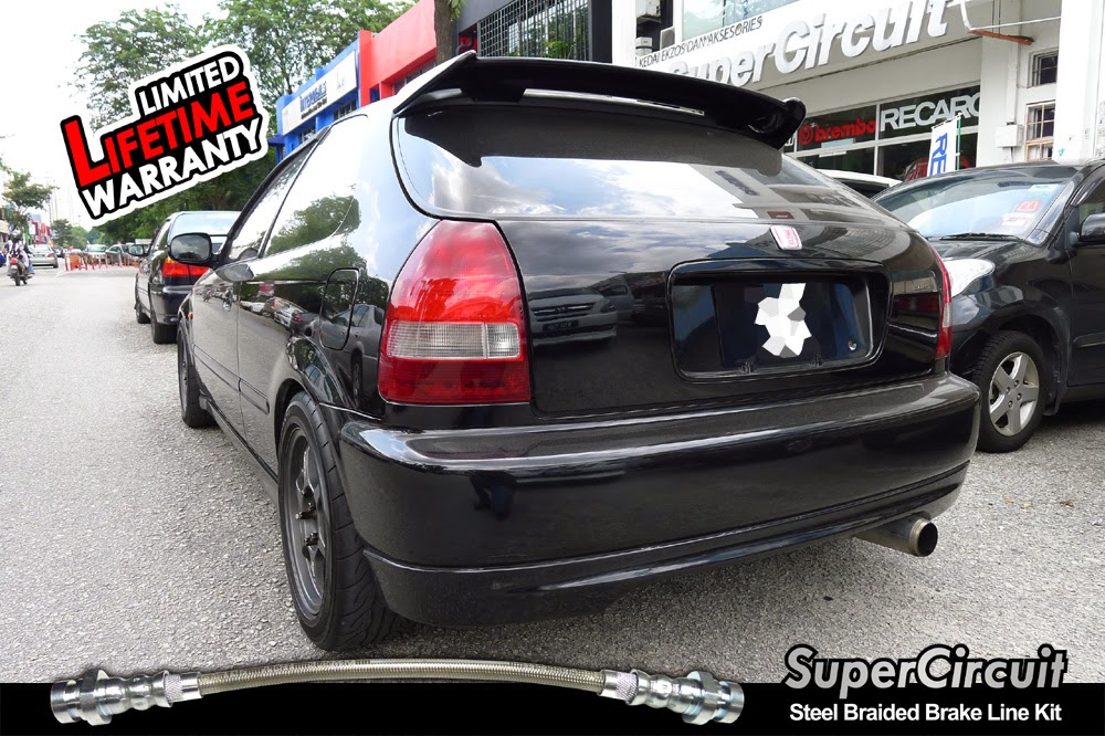 SUPERCIRCUIT Steel Braided Brake Lines Honda Civic EK Steel Braided