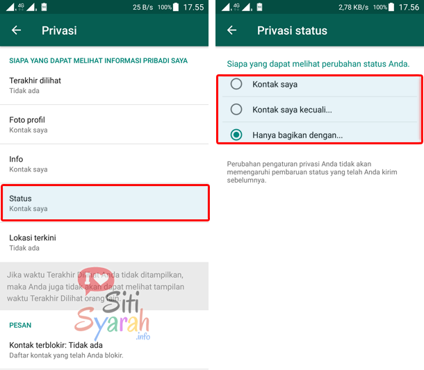 tidak bisa melihat status wa teman