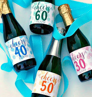 Aniversario: Etiquetas para Botellas de Champagne para Imprimir Gratis. 