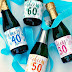 Aniversario: Etiquetas para Botellas de Champagne para Imprimir Gratis. 
