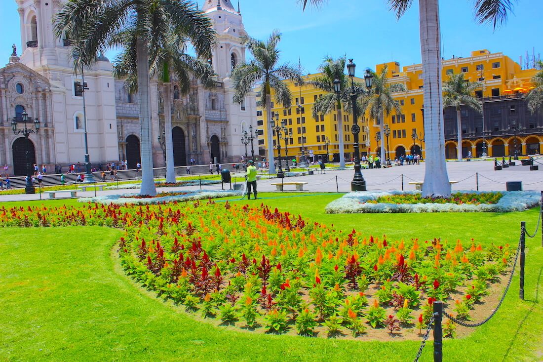 church and gardens in lima